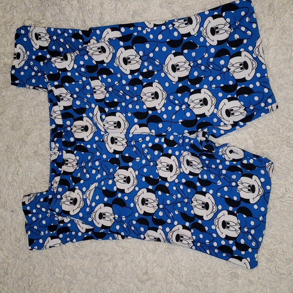 Lularoe Minnie Mouse One Size Blue & White Legging - Picture 3 of 10
